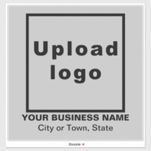 Bedrijfslocatie op Grey Large Square Vinyl Sticker