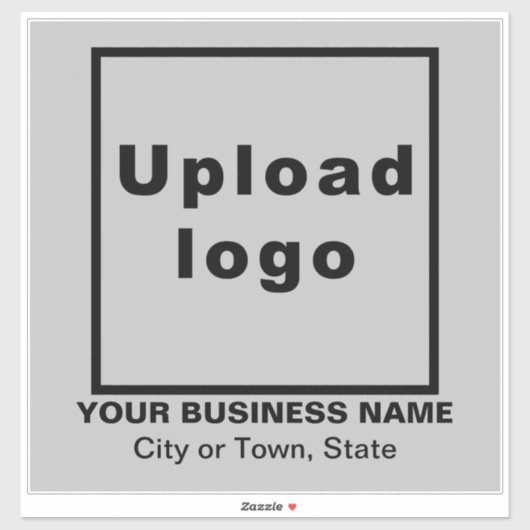 Bedrijfslocatie op Grey Large Square Vinyl Sticker (Vel)