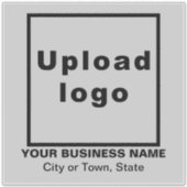 Bedrijfslocatie op Grey Large Square Vinyl Sticker (Voorkant)