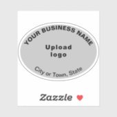 Bedrijfslocatie op Grey Oval Shape Vinyl Sticker (Vel)