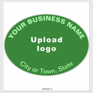 Bedrijfslocatie op Groen Groot Ovaal Vorm Vinyl Sticker