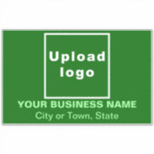 Bedrijfslocatie op Groene Grote Rechthoek Vinyl Sticker (Voorkant)