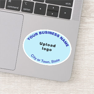 Bedrijfslocatie op Lichtblauw Ovaal Vorm Vinyl Sticker