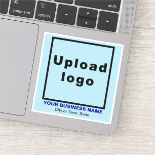 Bedrijfslocatie op lichtblauw vierkant vinyl sticker