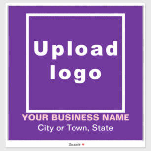 Bedrijfslocatie op Paarse Grote Vierkante Vinyl Sticker