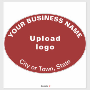 Bedrijfslocatie op Red Large Oval Shape Vinyl Sticker
