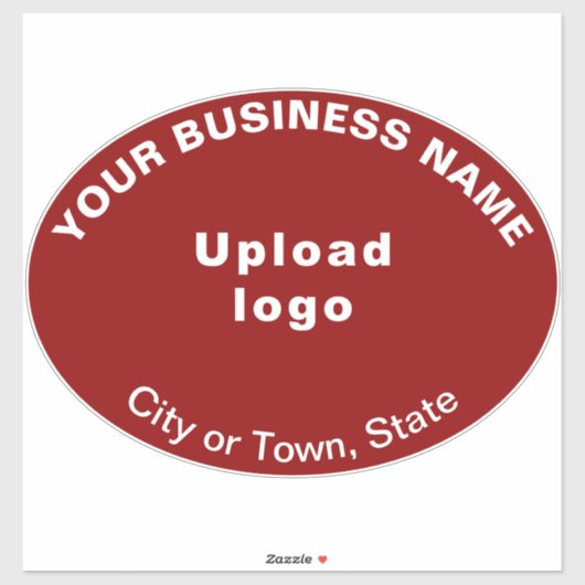 Bedrijfslocatie op Red Large Oval Shape Vinyl Sticker (Vel)