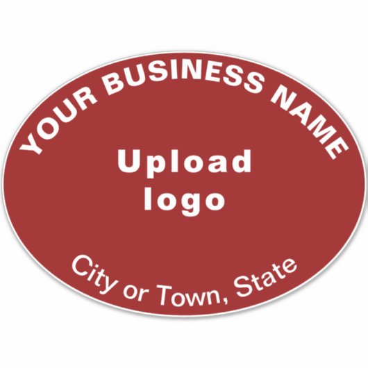 Bedrijfslocatie op Red Large Oval Shape Vinyl Sticker (Voorkant)