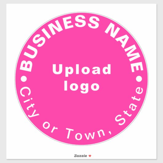 Bedrijfslocatie op Roze Groot Rond Vinyl Sticker (Vel)