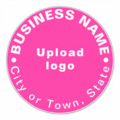 Bedrijfslocatie op Roze Groot Rond Vinyl Sticker (Voorkant)