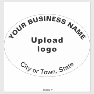 Bedrijfslocatie op wit groot ovaal vorm vinyl sticker