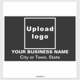 Bedrijfslocatie op zwart groot rechthoekig vinyl sticker