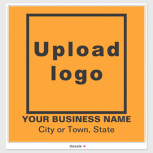 Bedrijfslocatie, Oranje kleur Groot vierkant vinyl Sticker