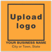 Bedrijfslocatie, Oranje kleur Groot vierkant vinyl Sticker (Voorkant)