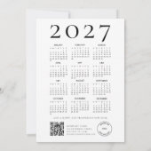 Bedrijfslogo 2027 kalender QR-code Prettig kerstfe Feestdagenkaart (Achterkant)