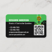Bedrijfslogo Aannemer QR-code Groen Professioneel Visitekaartje (Achterkant)