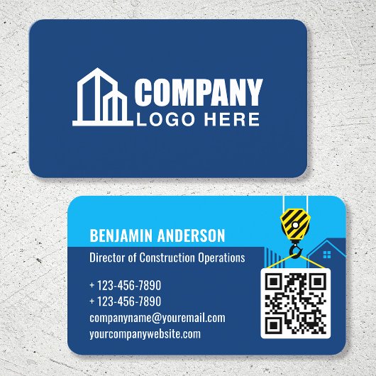 Bedrijfslogo Aannemer QR-code Marine Professioneel Visitekaartje