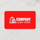 Bedrijfslogo Aannemer QR-code Rood Professioneel Visitekaartje (Voorkant)