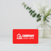 Bedrijfslogo Aannemer QR-code Rood Professioneel Visitekaartje (Staand voorkant)