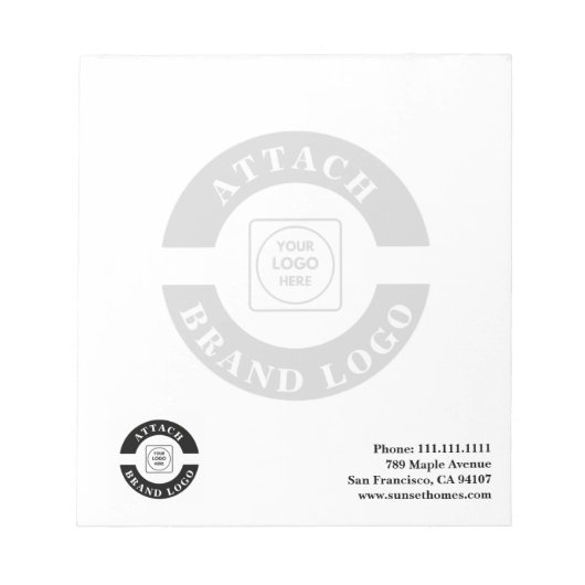 Bedrijfslogo Achtergrond Branding Notitieblok (Voorkant)