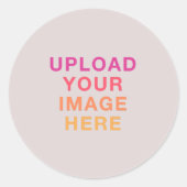 Bedrijfslogo afbeelding Beige Ronde Sticker (Voorkant)