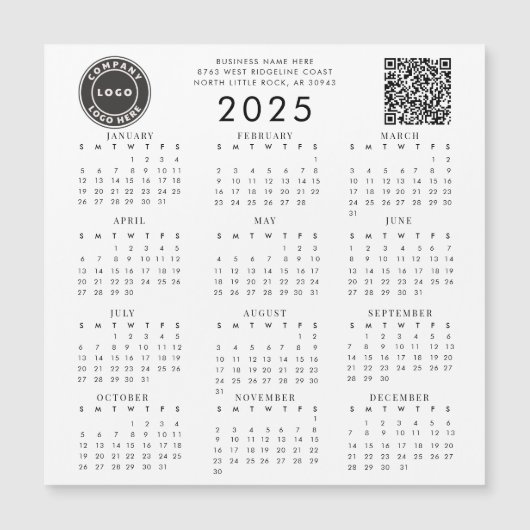 Bedrijfslogo Bedrijf QR-code 2025 Agenda (Voorkant)