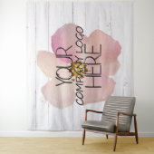 Bedrijfslogo Beursstand Achterwand Wit Hout Wandkleed (In situ)