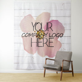 Bedrijfslogo Beursstand Achterwand Wit Hout Wandkleed