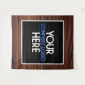 Bedrijfslogo beursstandaard Houten achtergrond Wandkleed (Voorkant (horizontaal))