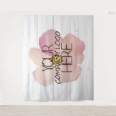 Bedrijfslogo Beursstandaard Wit Hout Wandkleed (Voorkant)