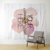 Bedrijfslogo Beursstandaard Wit Hout Wandkleed (In Situ (horizontaal))