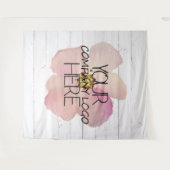 Bedrijfslogo Beursstandaard Wit Hout Wandkleed (Voorkant (horizontaal))