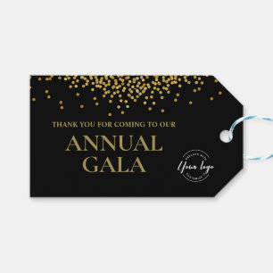 Bedrijfslogo Black Gold Confetti Jaarlijks Gala Cadeaulabel