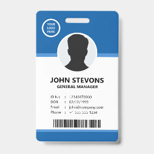 Bedrijfslogo Blauw Personeel Foto ID Badge