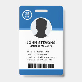 Bedrijfslogo Blauw Personeel Foto ID Badge