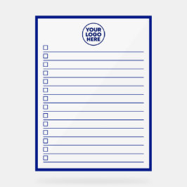 Bedrijfslogo Blauw Takenlijst Whiteboard Acryl Bord