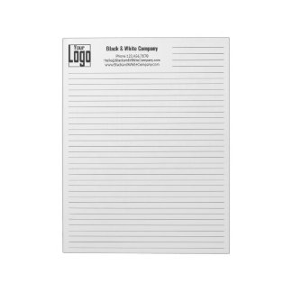 Bedrijfslogo Contact Zwarte Lijn College Regel Notitieblok