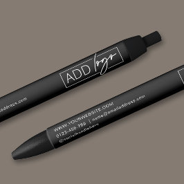 Bedrijfslogo & contactgegevens merkpromotie blauwe inkt pen