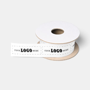 Bedrijfslogo corporate branding geschenken wit satijnen lint