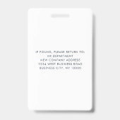 Bedrijfslogo en bedrijfsbarcode Bezoekers-ID Badge (Achterkant)