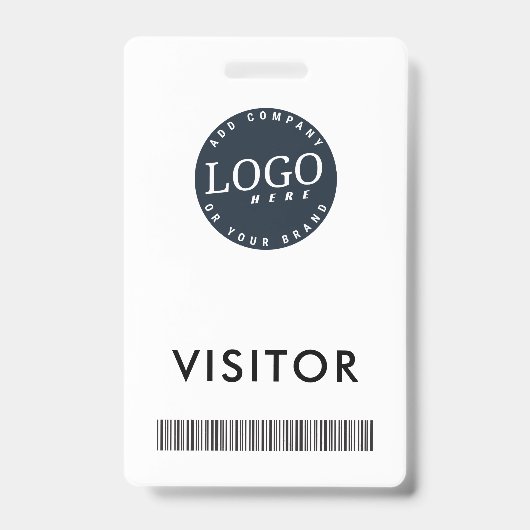 Bedrijfslogo en bedrijfsbarcode Bezoekers-ID Badge (Voorzijde)