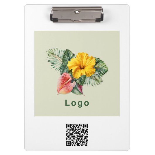 Bedrijfslogo en QR-code Promo Merch Klembord (Voorkant)