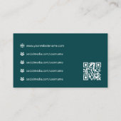 Bedrijfslogo Fax QR-code Professionele Teal Visitekaartje (Achterkant)