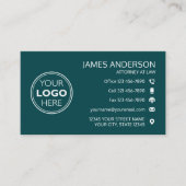 Bedrijfslogo Fax QR-code Professionele Teal Visitekaartje (Voorkant)