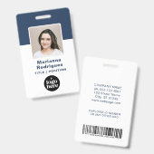 Bedrijfslogo Foto Barcode Aangepaste Personeelskaa Badge (Voor- en achterkant)