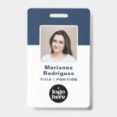 Bedrijfslogo Foto Barcode Aangepaste Personeelskaa Badge (Voorzijde)
