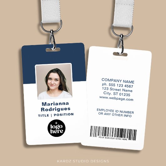 Bedrijfslogo Foto Barcode Aangepaste Personeelskaa Badge