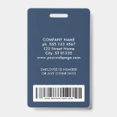 Bedrijfslogo foto barcode personeels-ID Badge (Achterkant)
