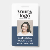 Bedrijfslogo foto barcode personeels-ID Badge (Voorzijde)