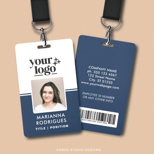 Bedrijfslogo foto barcode personeels-ID Badge